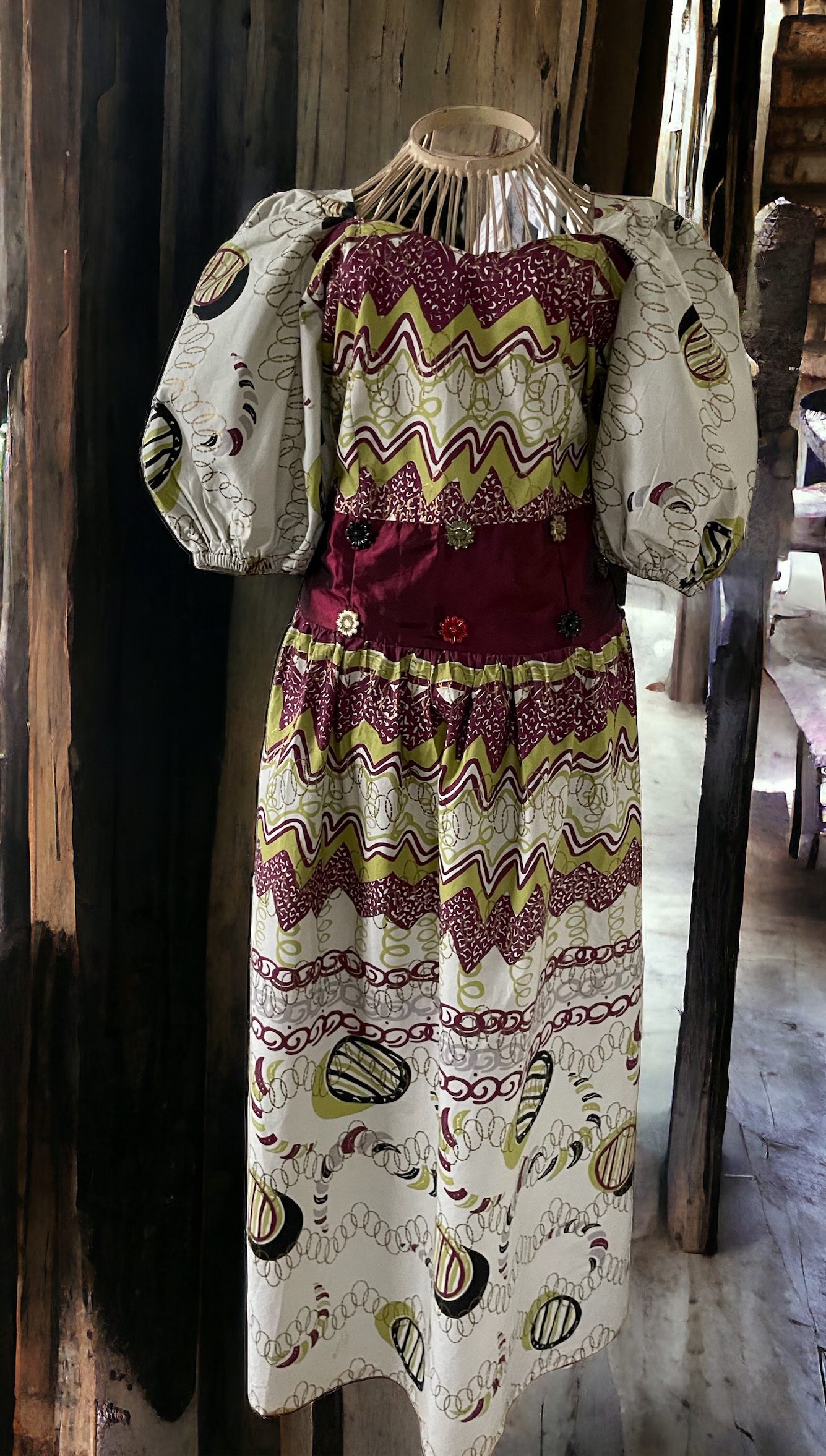 dámské šaty dobový, africký styl 42