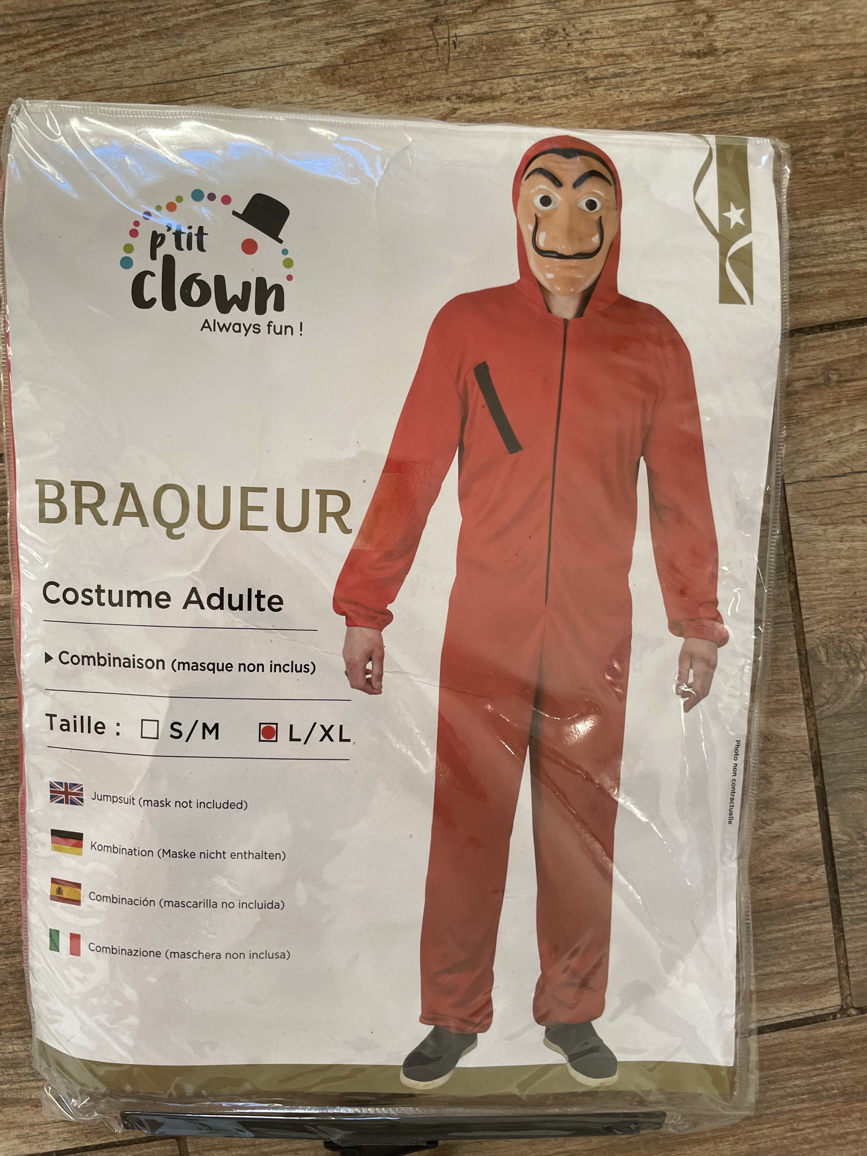 karnevalový kostým LUPIČ ze seriálu PAPÍROVÝ DŮM vel. L/XL