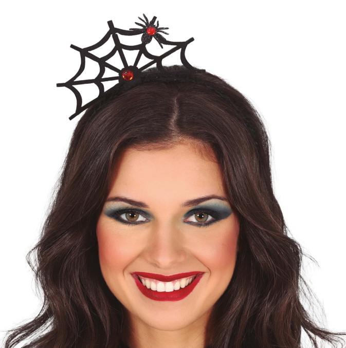 karnevalový doplněk čelenka PAVOUČÍ KRÁLOVNA, halloween