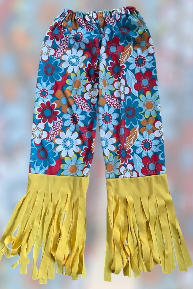 karnevalový kostým kalhoty HIPPIES vel. 6-7 let