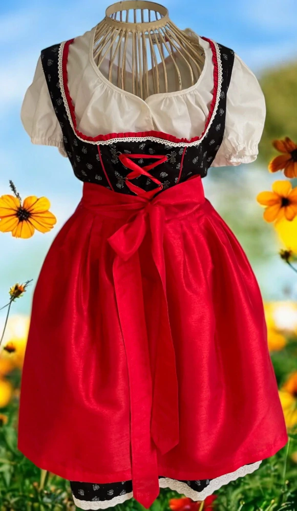 dámské šaty se zástěrou  v DIRNDL, selském stylu vel. 40/42