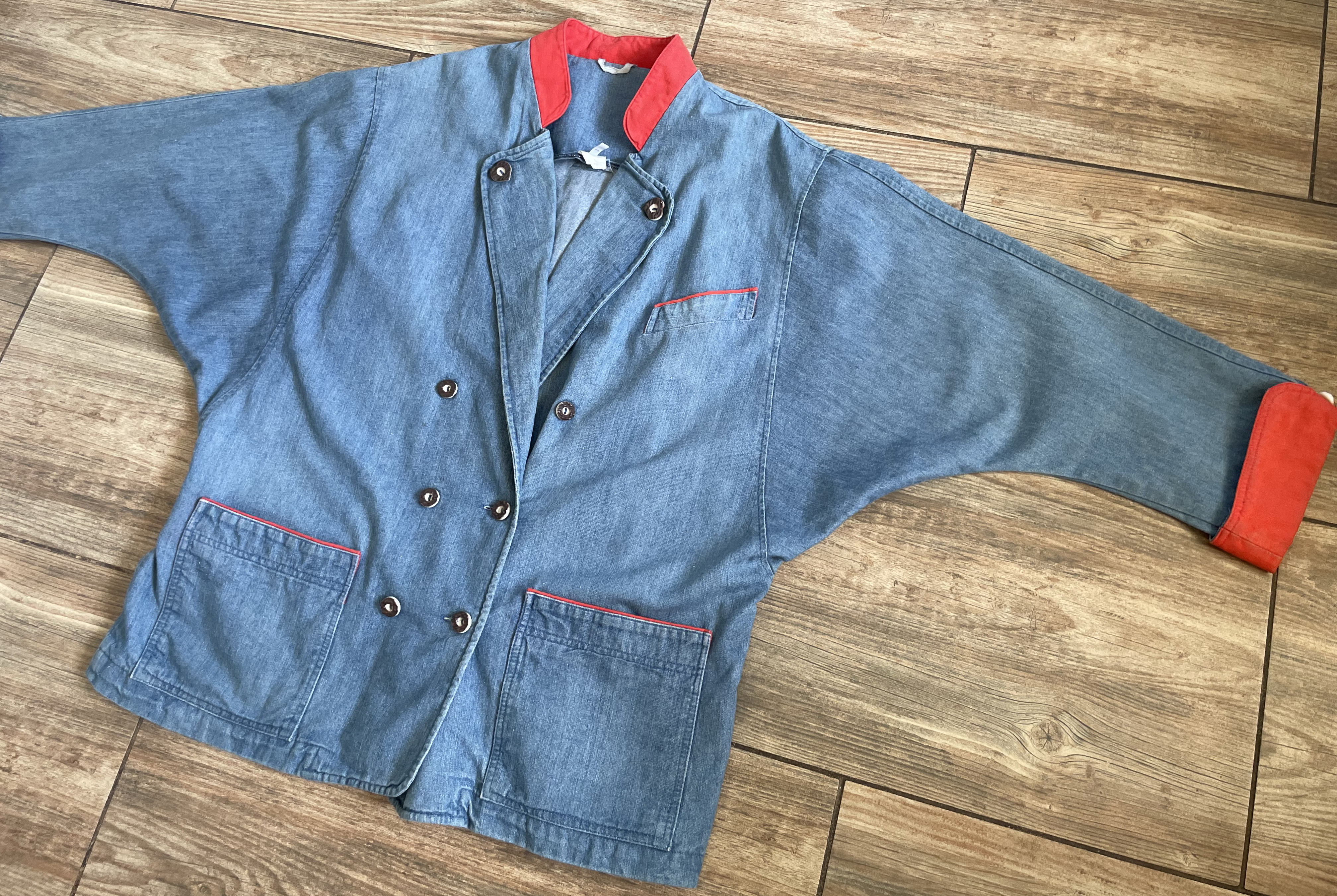 Dámská riflová bunda sako real retro 80. léte vel. 44