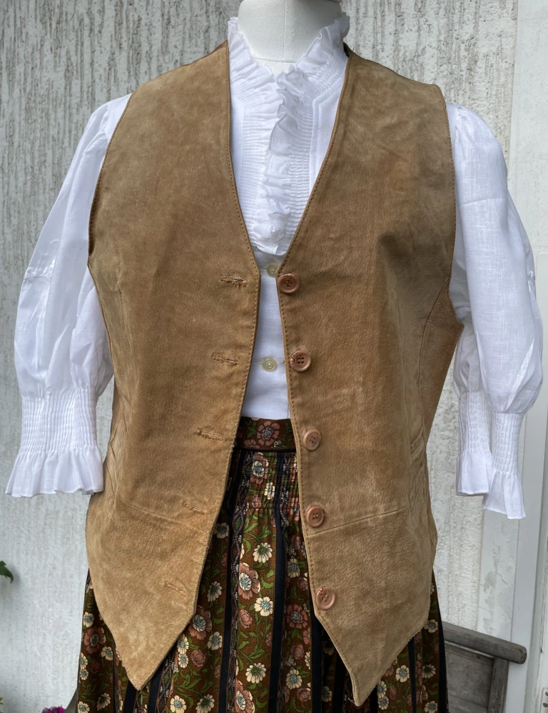 Dámská kožená vesta country, dirndl, selský styl vel. 40