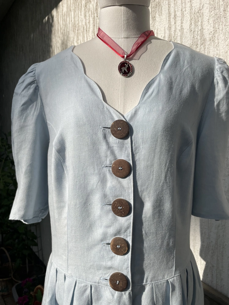 Dámské letní lněné selské šaty vintage styl vel. 38