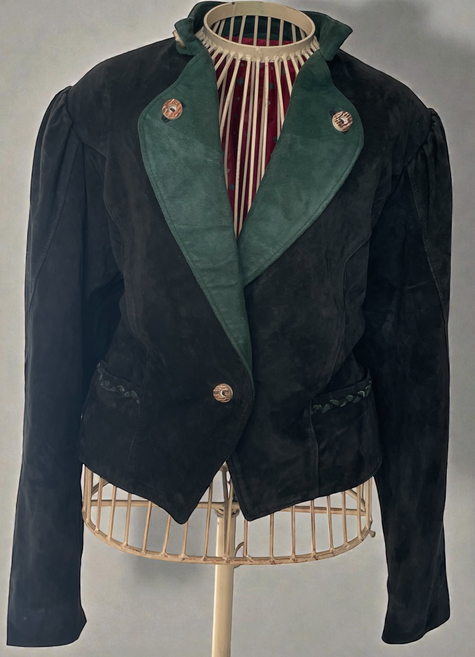 Dámské kožené sako, sáčko v selském, dirndl stylu vel. 42/44