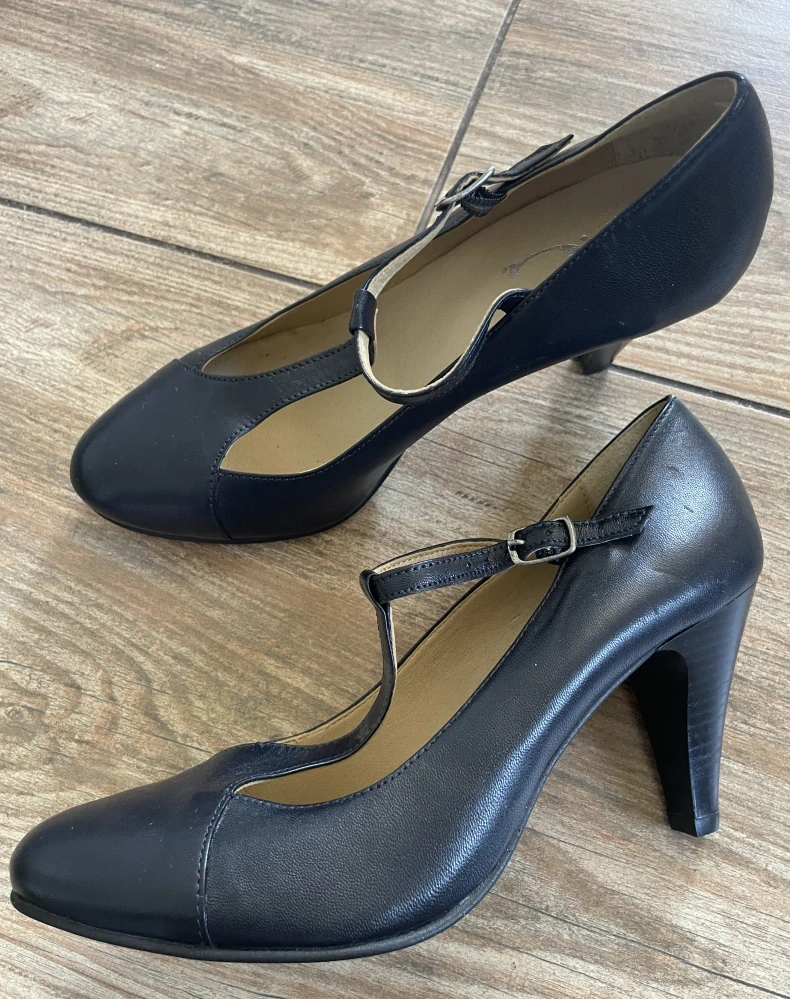 Dámské kožené boty styl Mary Jane T-STRAP alá 30. léta 20s