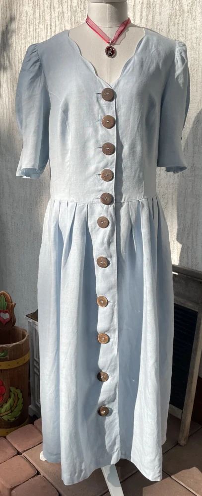 Dámské letní lněné selské šaty vintage styl vel. 38