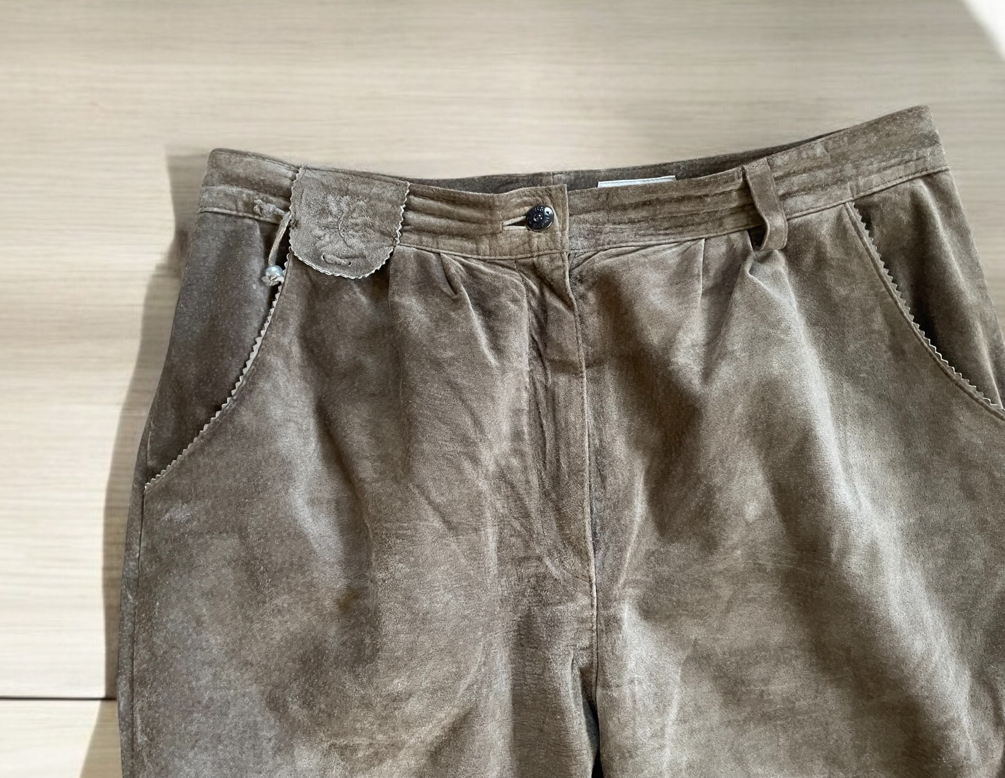 dámské kožené kalhoty country, selský, dobový styl. vel. 40