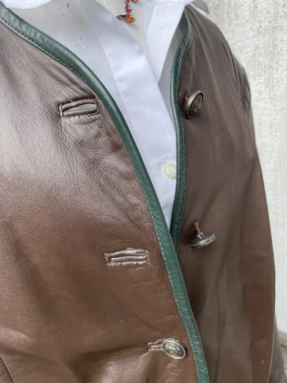 Dámská kožená bunda / sako v selském, horském stylu vel. XXXL