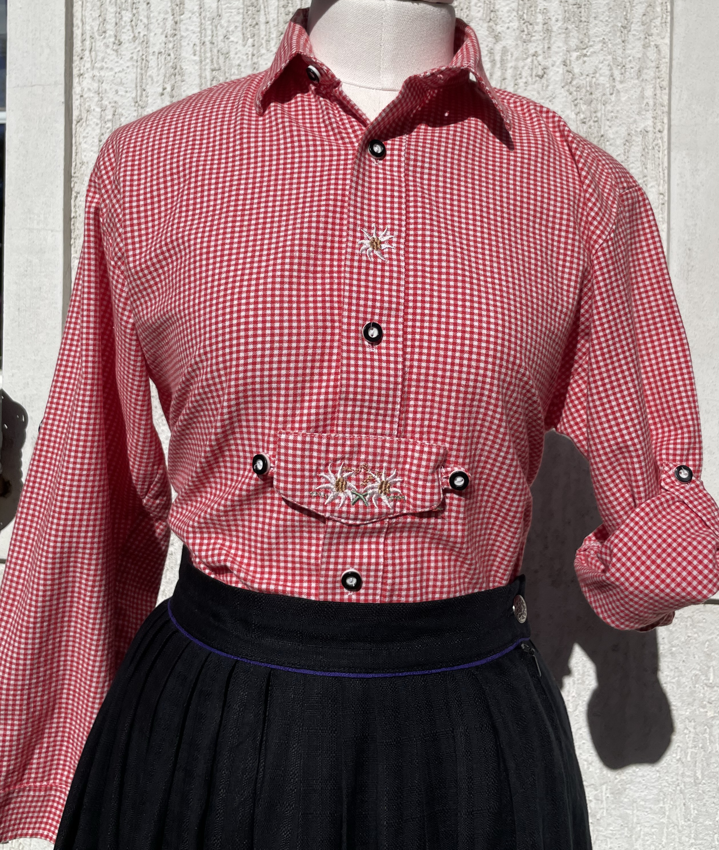 Dívčí dámská košile v dirndl, selském, country, western stylu vel. 164