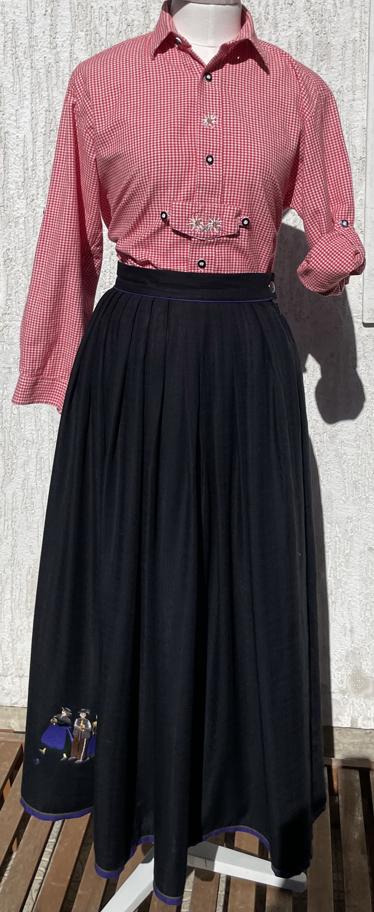 Dívčí dámská košile v dirndl, selském, country, western stylu vel. 164
