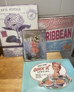 plechové tabulky, tabule RETRO cena za kus 145,-
