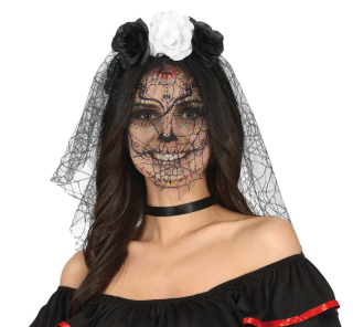 karnevalový doplněk ČELENKA ZOMBIE, MRTVÁ NEVĚSTA