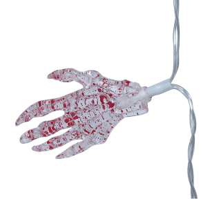Girlanda - 10 x ruka s led světlem HALLOWEEN