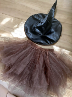 tutu sukně + klobouk pro čarodějnici vel. 9-13 let