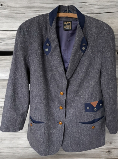 dámské VLNĚNÉ sako v selském stylu vel. 44