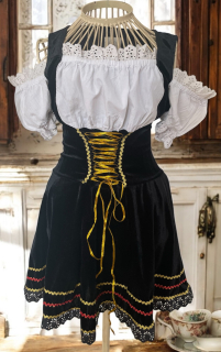 karnevalový kostým ŠATY SELKA, DIRNDL STYL vel. 10-15 let, XXS