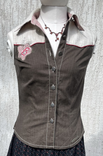 Dámská košile halenka v country, selském, dirndl stylu vel. XS