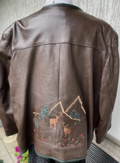 Dámská kožená bunda / sako v selském, horském stylu vel. XXXL