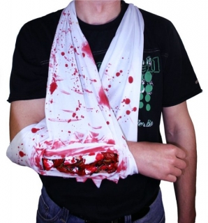 KRVAVÝ OBVAZ  na halloween ZOMBIE, PORANĚNÝ VOJÁK