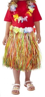 sukně Hawaii dětská, barevná, 45 cm