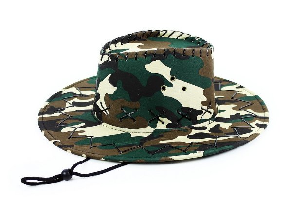 karnevalový KLOBOUK army, voják, rybář