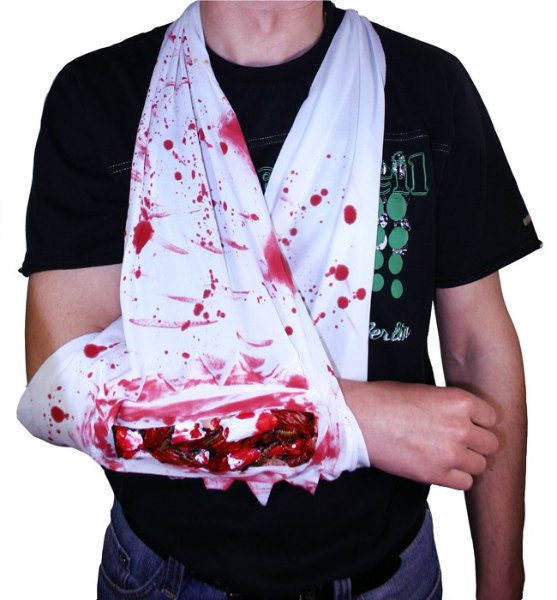 KRVAVÝ OBVAZ  na halloween ZOMBIE, PORANĚNÝ VOJÁK