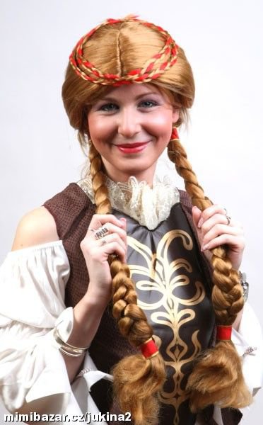 KARNEVALOVÁ PARUKA KNĚZNA, PRINCEZNA, INDIÁNKA,..