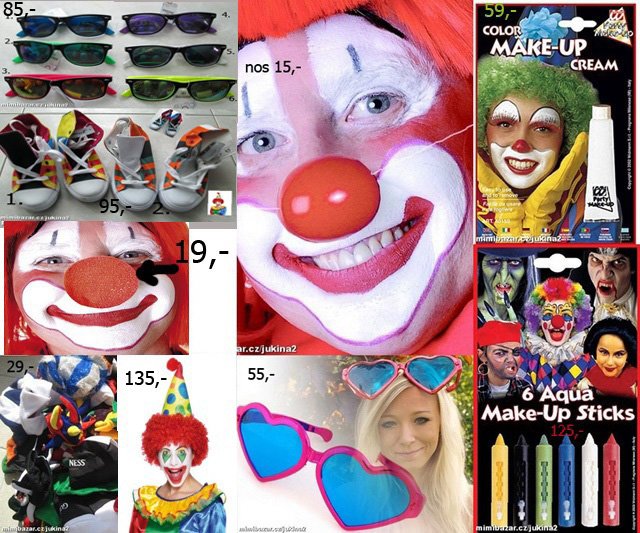 karnevalový kostým kalhoty ŠAŠEK, KLAUN > 128