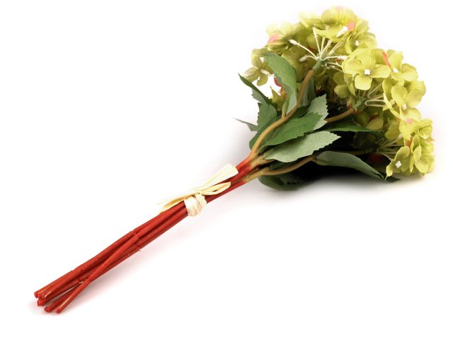 Dekorace květy hortenzie 33 cm KARNEVALOVÝ KOSTÝM VÍLA, NEVĚSTA, PRINCEZNA